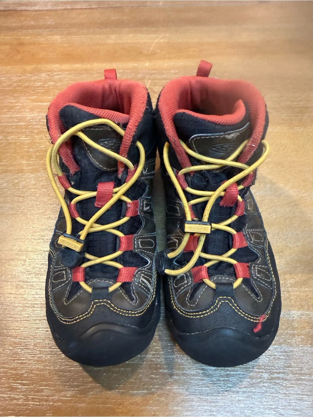 Keen Kids Pagosa Mid WP Hiking Boots Waterproof Cascade Brown/Tawny Olive Sz 1